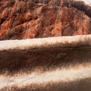 The Handmade Heifer luxury Minky Blanket 35x28 Baby Blanket Brown Made in USA